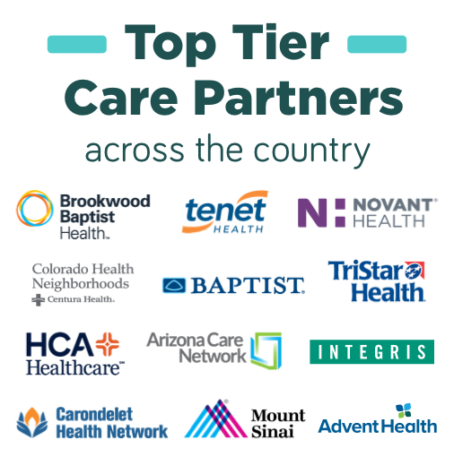 Top tier care partners' logos infographic